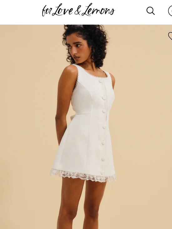 For Love And Lemons Dresses & Skirts - For Love And Lemons Cream Button-Front Lace-Trim Mini Dress